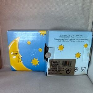 WALTHER-GLAS 4 coasters “Heavensgate” 2 pc Crystal Coaster Set (qty 2 sets)